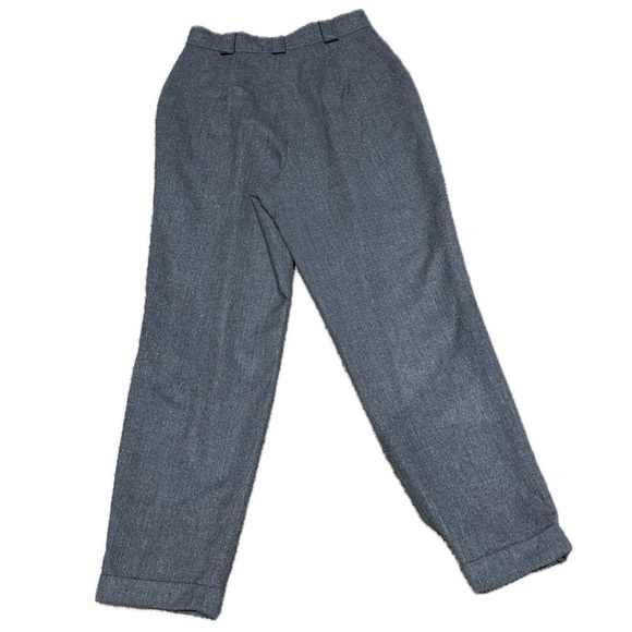 👖💼 HUGO BUSCATI MILANO Vintage Wool Pleated Trousers | Gray Power‎ Pants Sz 12 - Picture 2 of 5
